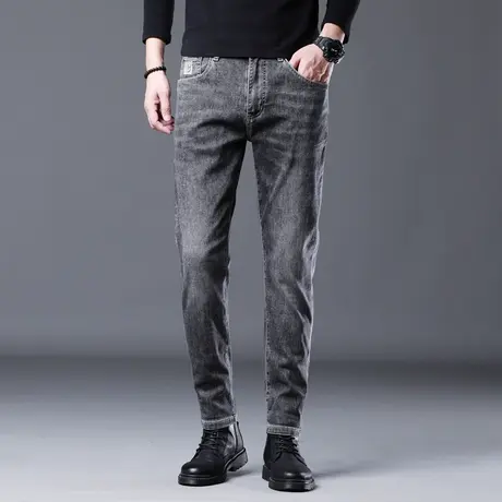秋季新款小脚牛仔裤男修身长裤韩版潮流弹力休闲百搭青年男裤潮商品大图