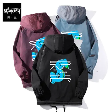 伟臣潮牌大码男装秋冬防风夹克男胖子加肥加大宽松工装休闲外套男商品大图