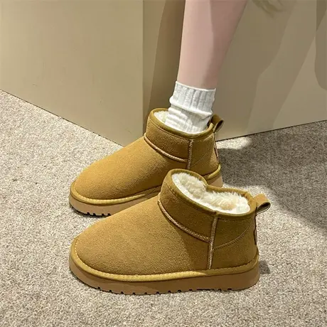 雪地靴女冬季加绒2023新款复古时尚保暖面包鞋加厚防滑东北大棉鞋图片