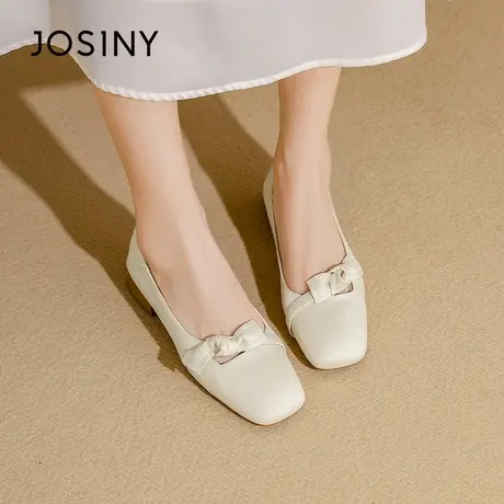 Josiny/卓诗尼法式蝴蝶结低跟船鞋女夏季2023年新款百搭时尚单鞋商品大图