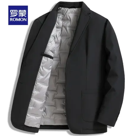 【鹅绒】罗蒙商务休闲西服羽绒服男2023冬季新款翻领简约西装外套图片