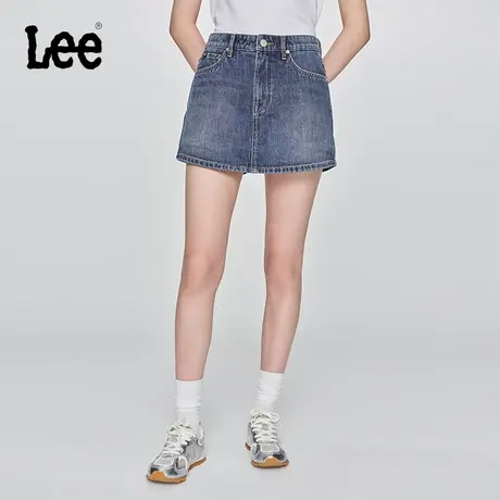 Lee25春夏新品经典五袋款设计中蓝色女牛仔半裙潮流LWB009914101图片