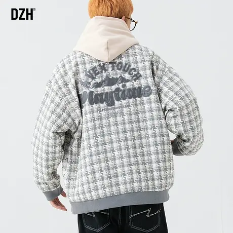 男生格子棒球服男秋季2023新款小香风外套潮流男款情侣装美式高街商品大图