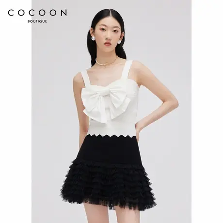 COCOON商场同款春夏款千金风大蝴蝶结吊带背心女图片