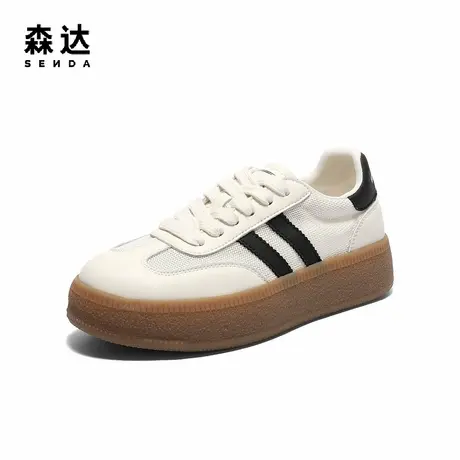 森达德训鞋女款2025夏季新款拼接舒适厚底户外休闲板鞋ZTG24BM5商品大图