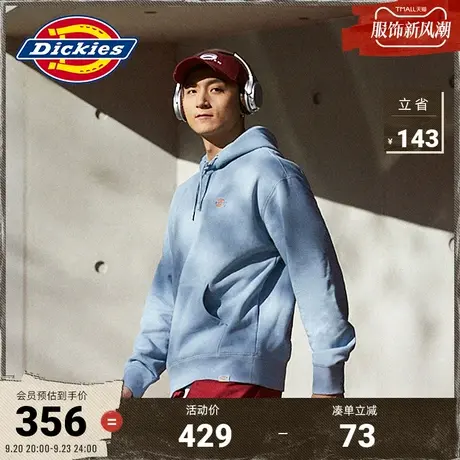 Dickies商场同款 秋冬三原色小logo加绒连帽美式卫衣 男女同款图片
