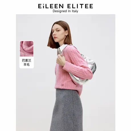 朗姿欧洲EiLEEN ELITEE纯羊毛高级感气质上衣v领毛衣2025春新款商品大图