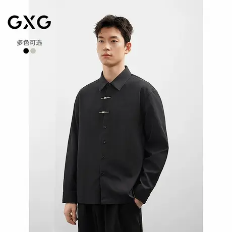 GXG男装 新中式男装国风长袖衬衫高级感25年秋新款#G25D033054图片