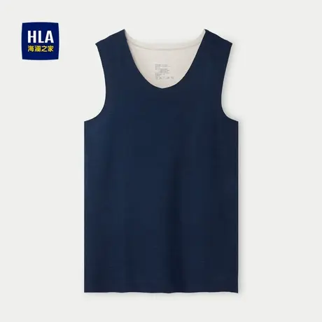 HLA/海澜之家含羊毛内衣背心男含莱赛尔双面拉毛保暖纯色背心男商品大图