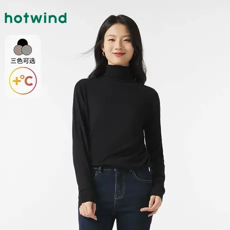 2025年冬款女士高翻领基础打底针织衫修身保暖百搭毛衣商品大图