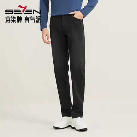 【提花牛仔】柒牌牛仔长裤秋季25新款男士中青年休闲中腰直筒裤子图片