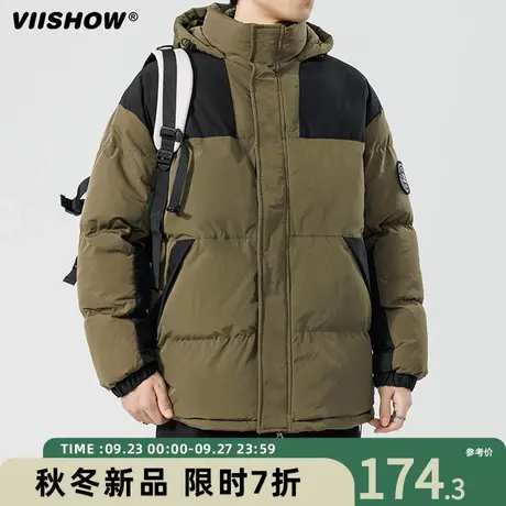 VIISHOW连帽棉服男冬季加厚保暖棉袄冲锋夹克潮牌宽松面包服外套商品大图