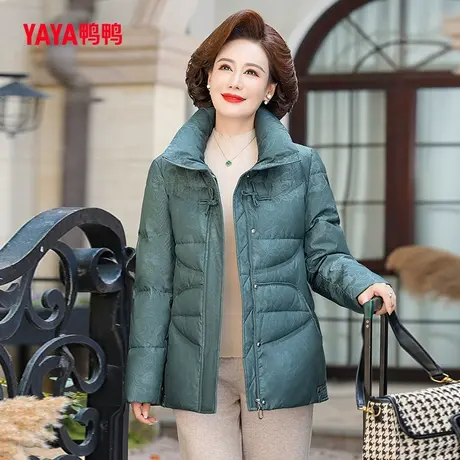 鸭鸭羽绒服女款2023年冬季新款中老年妈妈装中长款立领外套Y图片