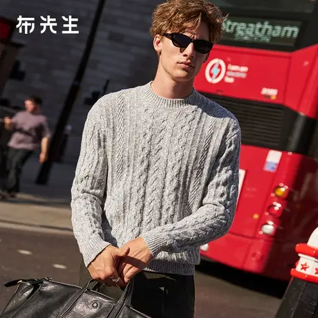 MrBu布先生小高领学院风毛衣男2025秋新款混色花纱羊毛衫PT16722商品大图