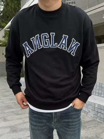 DAEVU春秋款大码男装美式休闲潮胖子加肥加大男款圆领长袖卫衣商品大图