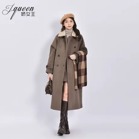 毛呢大衣女秋冬新款气质复古时尚高级感小个子中长款毛领呢子外套商品大图