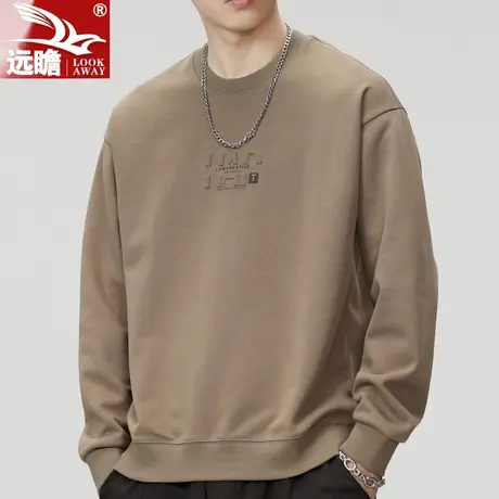 远瞻春秋款男装秋季潮牌圆领卫衣男士长袖T恤衫上衣男款2023新款商品大图