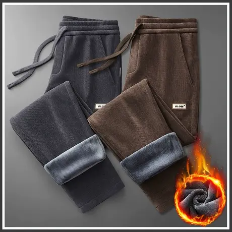 秋冬款加厚防风抗寒卫裤冬季2023年新款加绒保暖休闲裤子冬天男裤商品大图