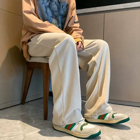 灯芯绒卫裤男款秋冬款潮牌潮流重磅休闲裤子宽松阔腿直筒垂感长裤商品大图