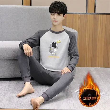 保暖内衣套装男青少年初中学生秋衣秋裤两件套冬季加绒加厚打底衫图片