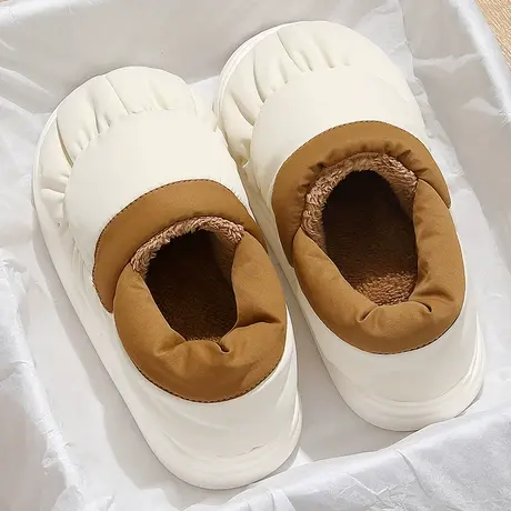 棉拖鞋女士冬季加绒保暖包跟室内家居可爱外穿防滑厚底月子棉鞋女图片