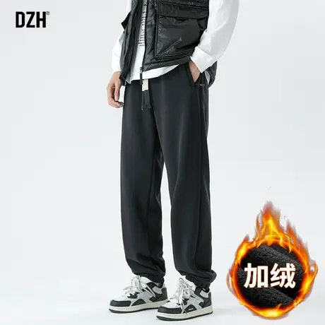 男生双面摇粒绒卫裤男冬季加厚休闲裤子美式高街2024新款运动裤潮商品大图