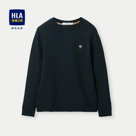 HLA/海澜之家时尚休闲长袖T恤2024春夏新款圆领高周波烫钻上衣男图片