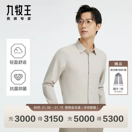[商场同款]九牧王男装正装长袖衬衫2024春季新款通勤男士衬衣EN图片