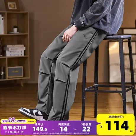 唐狮2024春夏男休闲裤宽松阔腿裤子男款潮酷直筒工装日系风长裤商品大图