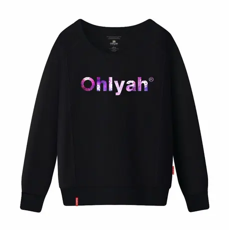 Ohlyah品牌秋装星空字母长袖卫衣男女大码个性英文纯棉圆领打底衫商品大图