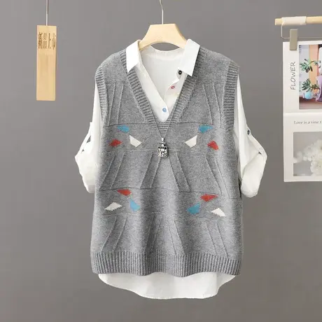 秋季马甲针织背心女冬季外穿今年流行无袖毛衣马夹叠穿小坎肩上衣商品大图