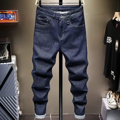 夏季薄款潮牌牛仔裤男修身小脚男士休闲长裤子男韩版潮流百搭男生商品大图
