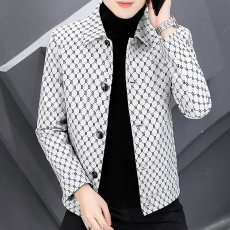 夹克男装外套商务休闲男士上衣秋冬新款翻领宽松秋装夹克潮流百搭商品大图