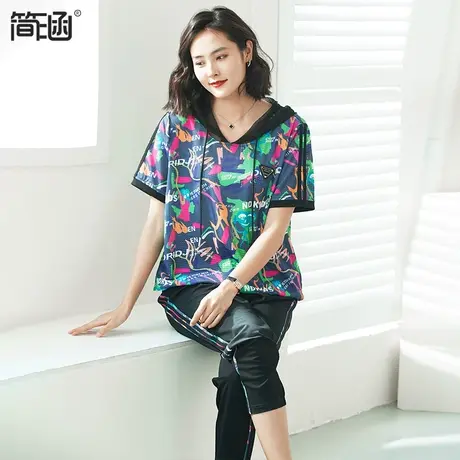 【高弹冰丝】胖妹妹显瘦套装简涵高端轻奢大码女装夏装新款2023年图片