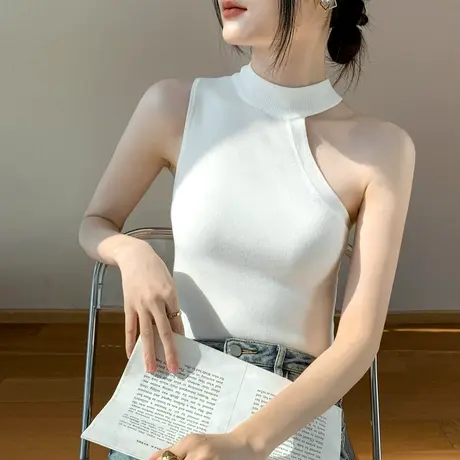 露肩挂脖吊带背心女2023夏季遮副乳性感设计感小众衬衫内搭打底衫商品大图