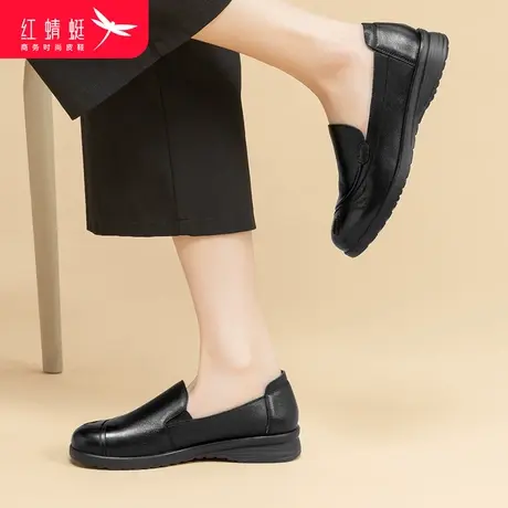 红蜻蜓2024年新款女单鞋秋季休闲奶奶鞋舒适日常妈妈鞋平底通勤鞋图片