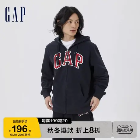Gap男女装秋季2023新款LOGO连帽卫衣美式休闲外套图片