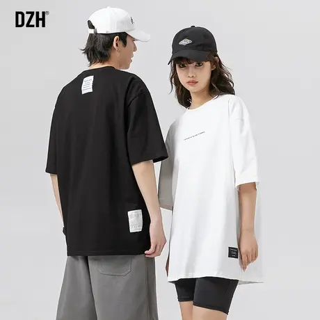 情侣男女同款t恤男短袖潮牌宽松上衣男装2023新款简约体恤打底衫商品大图