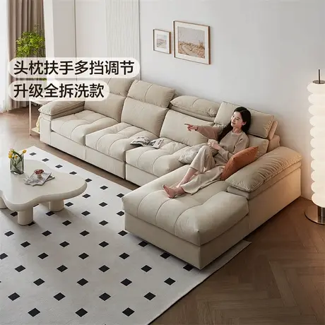 政府补贴全友家居2025年新款现代简约布艺沙发客厅家具猫抓绒沙发商品大图