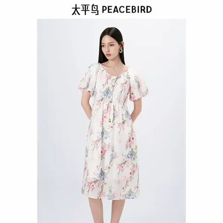 【商场同款】太平鸟女装夏季Daria Song联名系带连衣裙图片