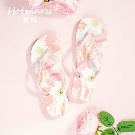 hotmarzz/黑玛人字拖女夏外穿时尚夹脚拖鞋沙滩海边防滑洗澡凉拖商品大图