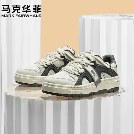 马克华菲板鞋男2025夏季新款透气厚底增高运动鞋百搭通勤休闲男鞋商品大图