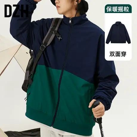 男士两面穿摇粒绒外套男高级感痞帅户外冲锋衣2023年新款春秋夹克商品大图