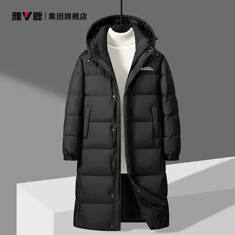 雅鹿情侣羽绒服2025冬季新款男士加厚连帽女生中长款防风保暖外套商品大图