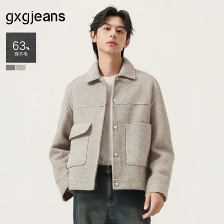 gxg.jeans男装2024年冬季新款翻领呢夹克J24X214007图片