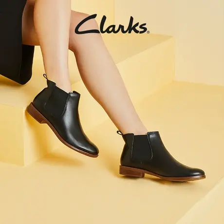 【直播】Clarks其乐女鞋秋冬靴子经典切尔西靴复古显瘦短靴烟筒靴商品大图