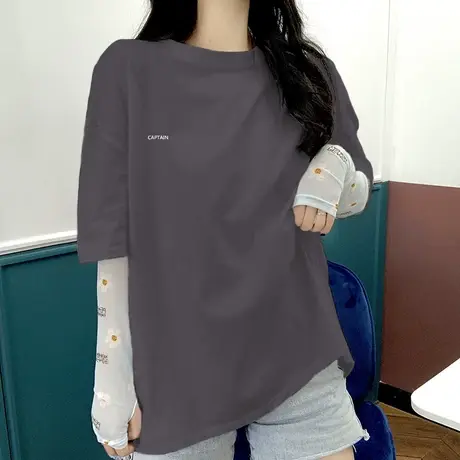 夏季新款小众设计感薄款宽松上衣服别致甜酷白色短袖T恤女装ins潮图片