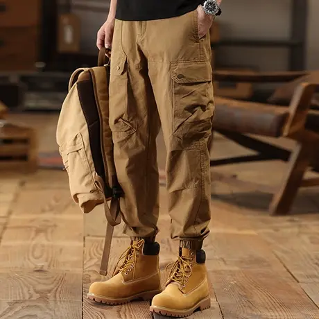 Modi Nick/摩帝尼克裤子男款宽松大码复古工装休闲裤束脚男款长裤商品大图