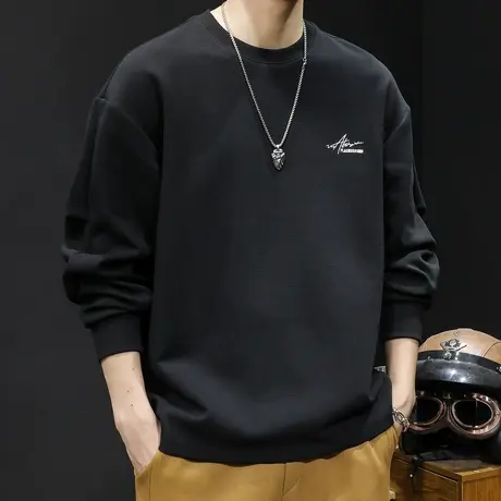 潮牌卫衣男春秋款圆领男款重磅衣服春季2024新款长袖大码设计师款图片