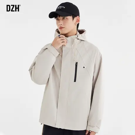 男士冲锋衣男款连帽风衣外套男春秋款潮牌宽松男装2023新款登山服商品大图